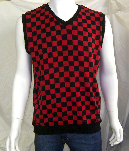 JERSEY DE PICO SIN MANGAS SKA ROJO Y NEGRO